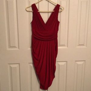 Beautifully Red Maggie London Drape Dress